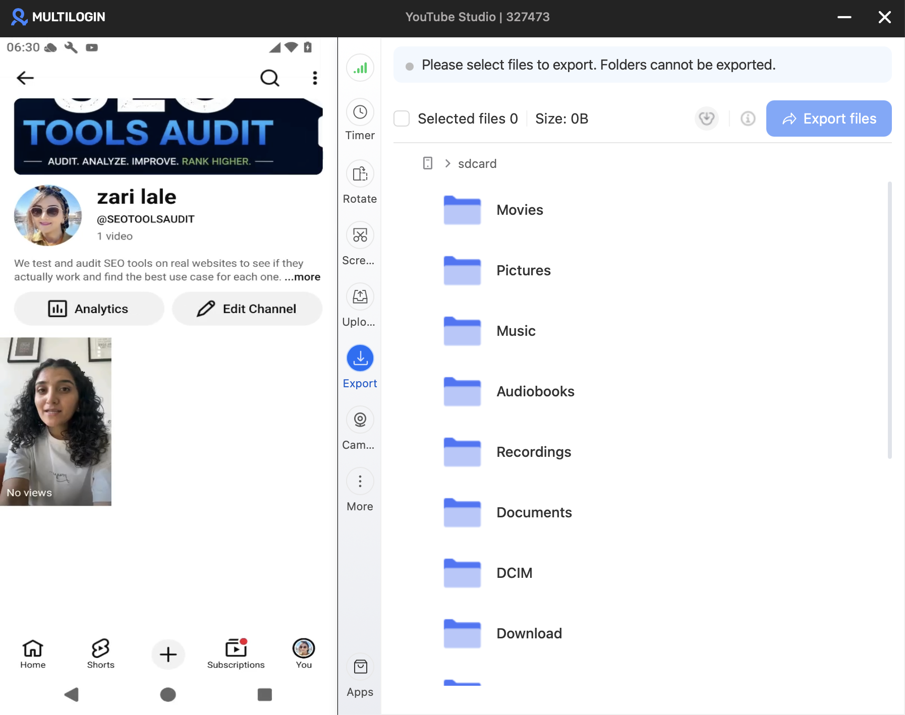 Export the file when you need it on your computer