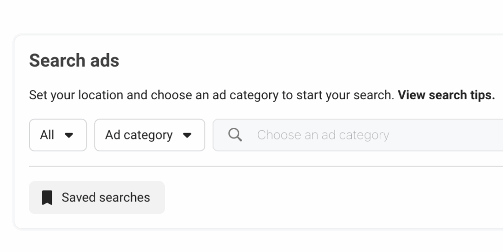 facebook ads library search
