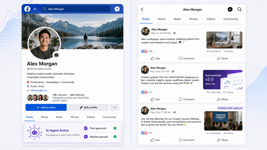 facebook cloud phone ai agent user profile