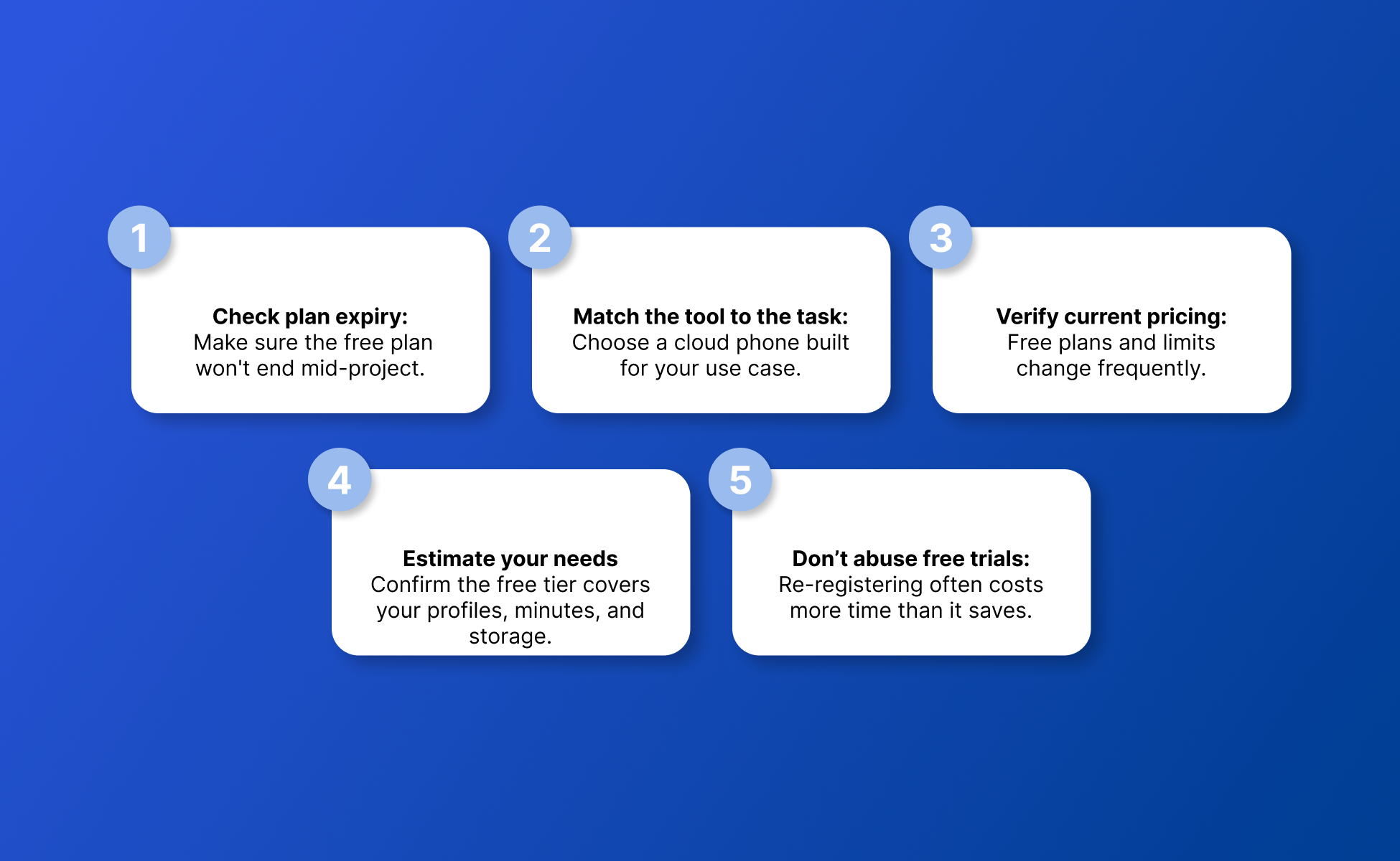 Five best practices before choosing a free cloud phone