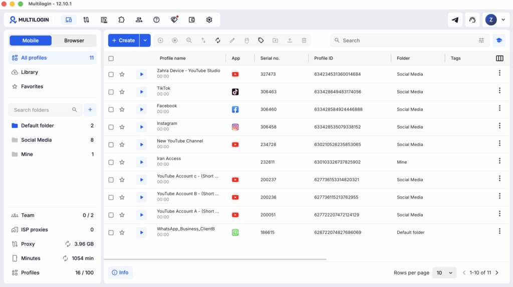 Start a free Android cloud phone with Multilogin