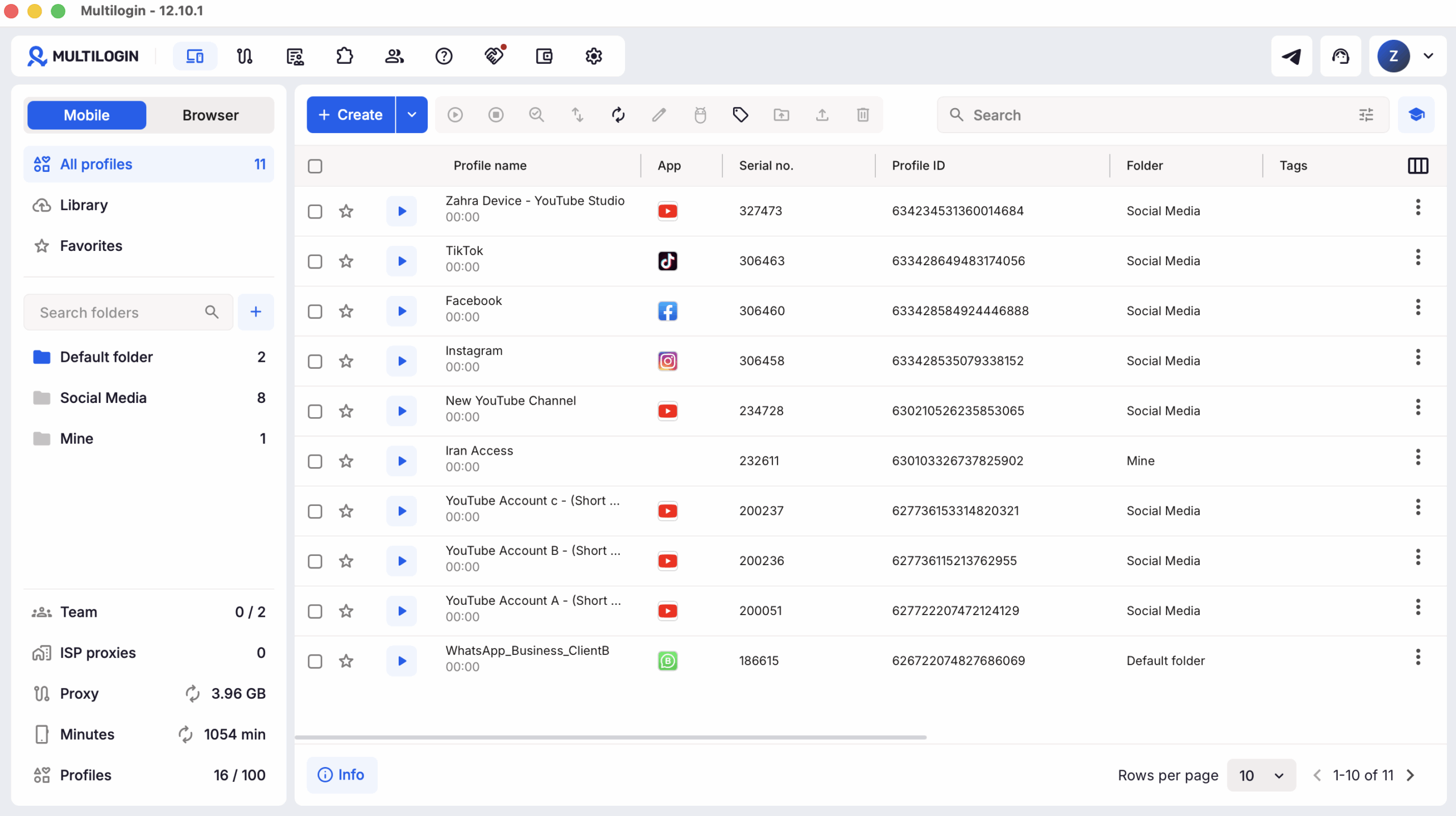 Start a free Android cloud phone with Multilogin
