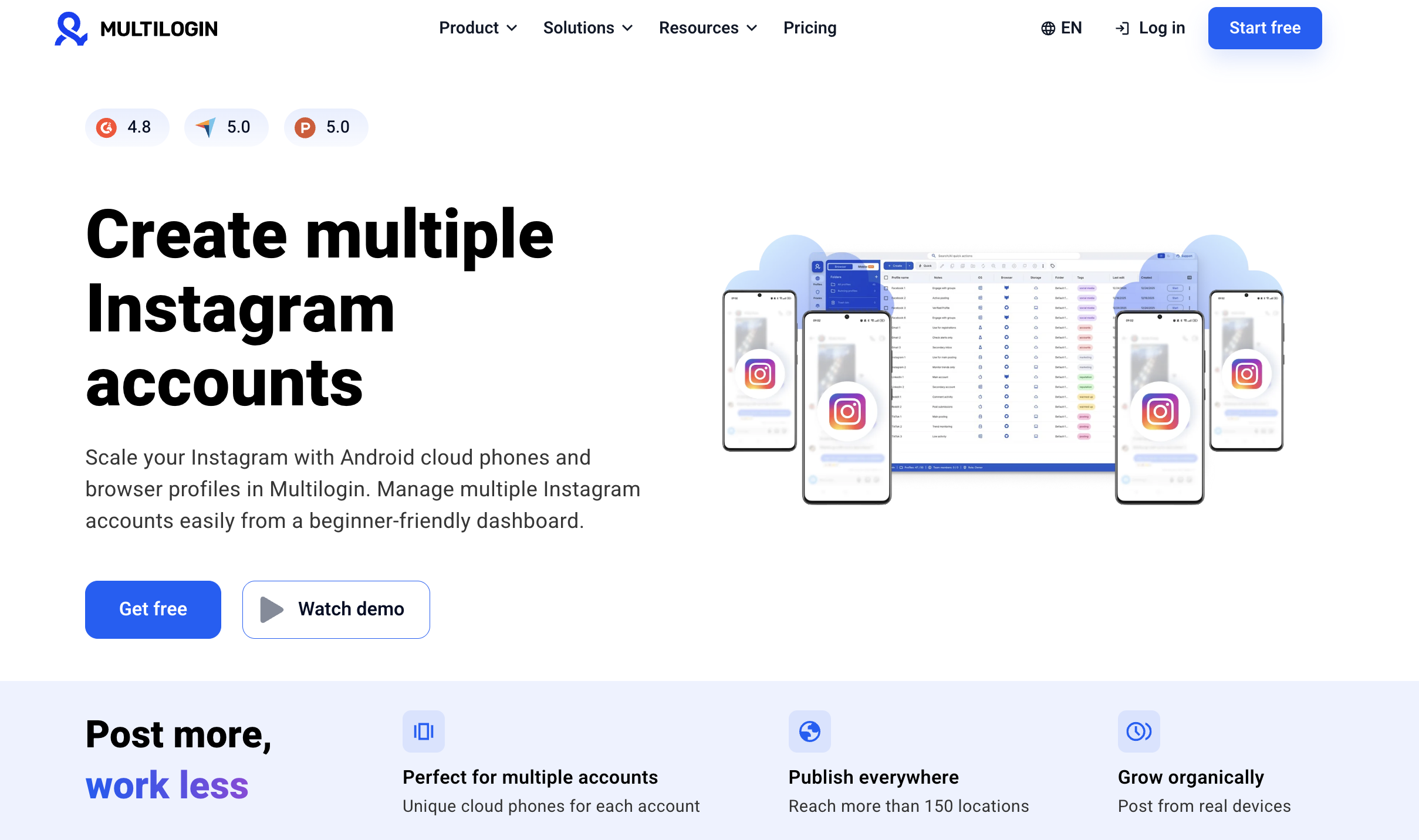 Create and manage multiple Instagram accounts