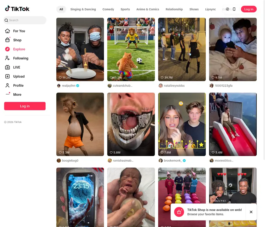 tiktok user interface