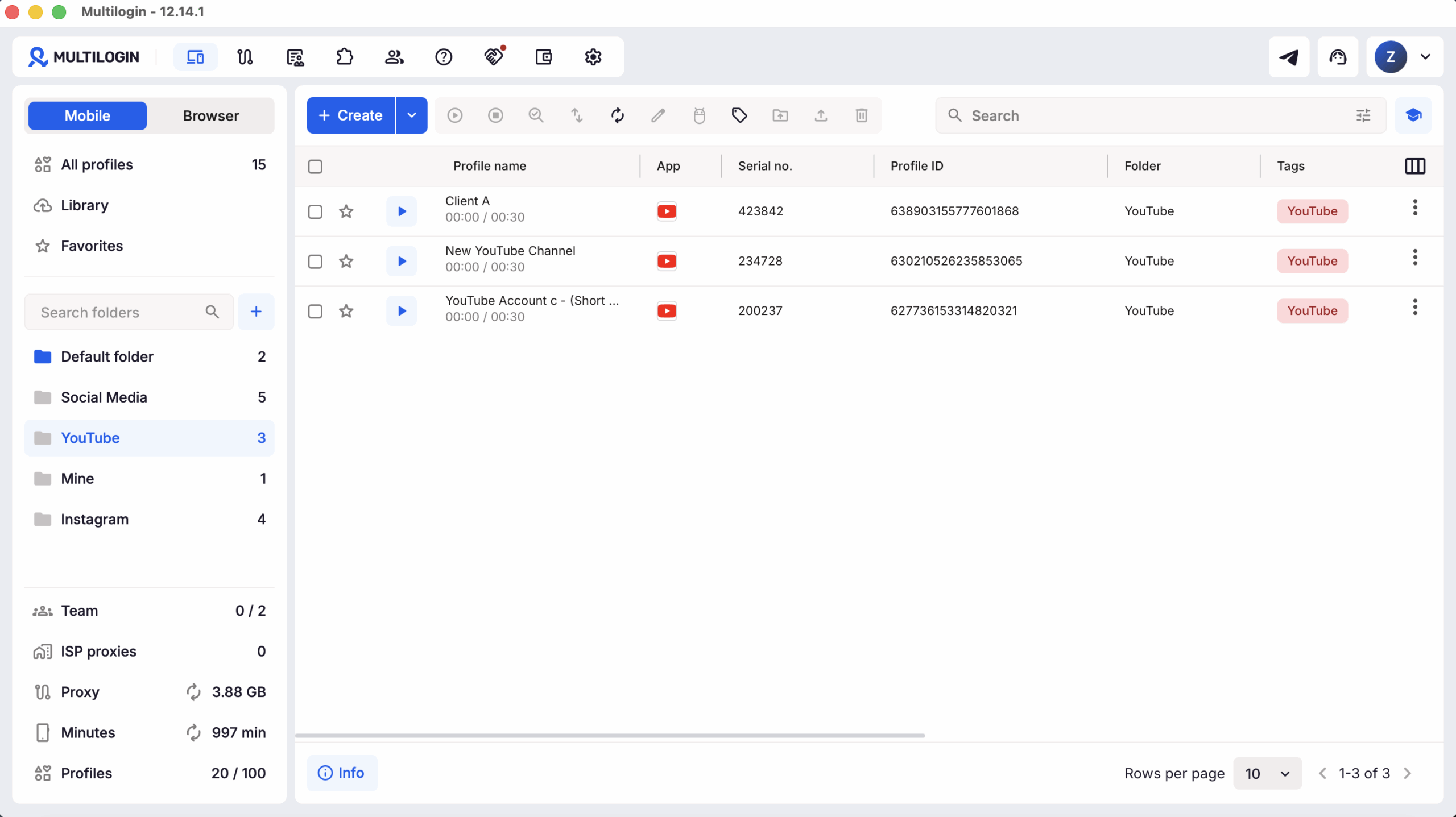 Manage multiple YouTube accounts with multilogin