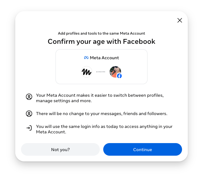 Muse AI account verification options: link a card, Facebook account, or LinkedIn account