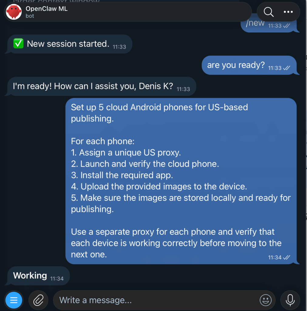 Run it from Telegram