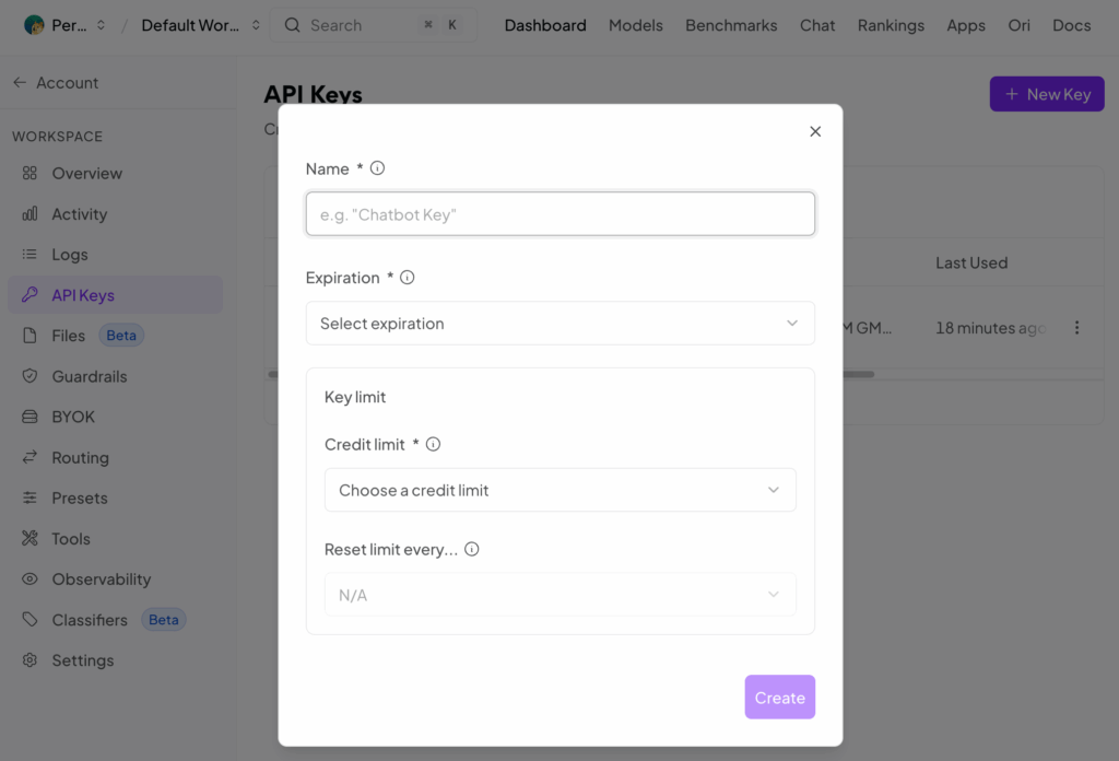 Setup Openrouter and create API for OpenClaw
