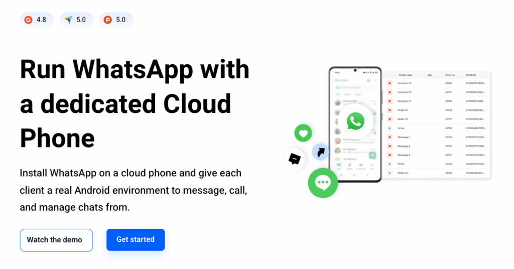 Облачный телефон Multilogin для WhatsApp Business