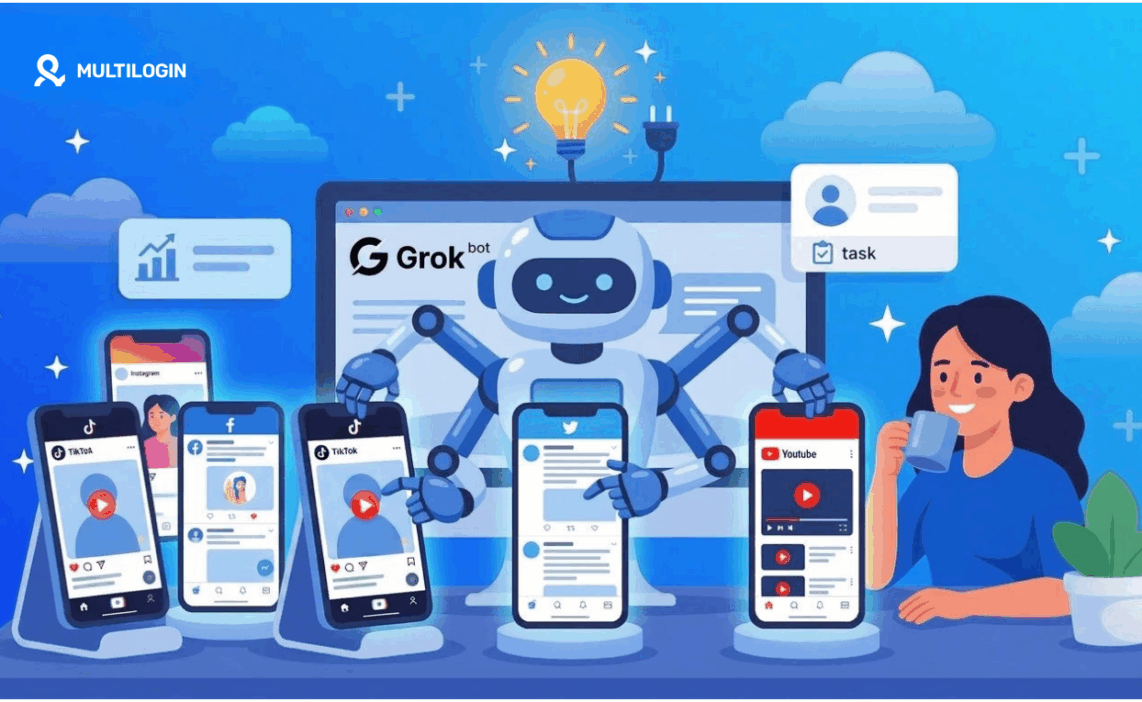 Grok bot integration Multilogin cloud phone