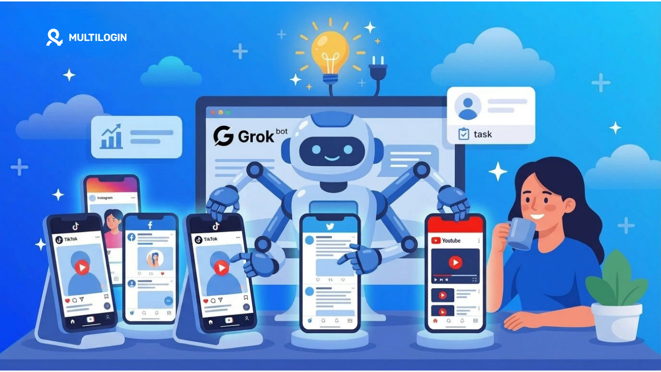 Grok bot integration Multilogin cloud phone