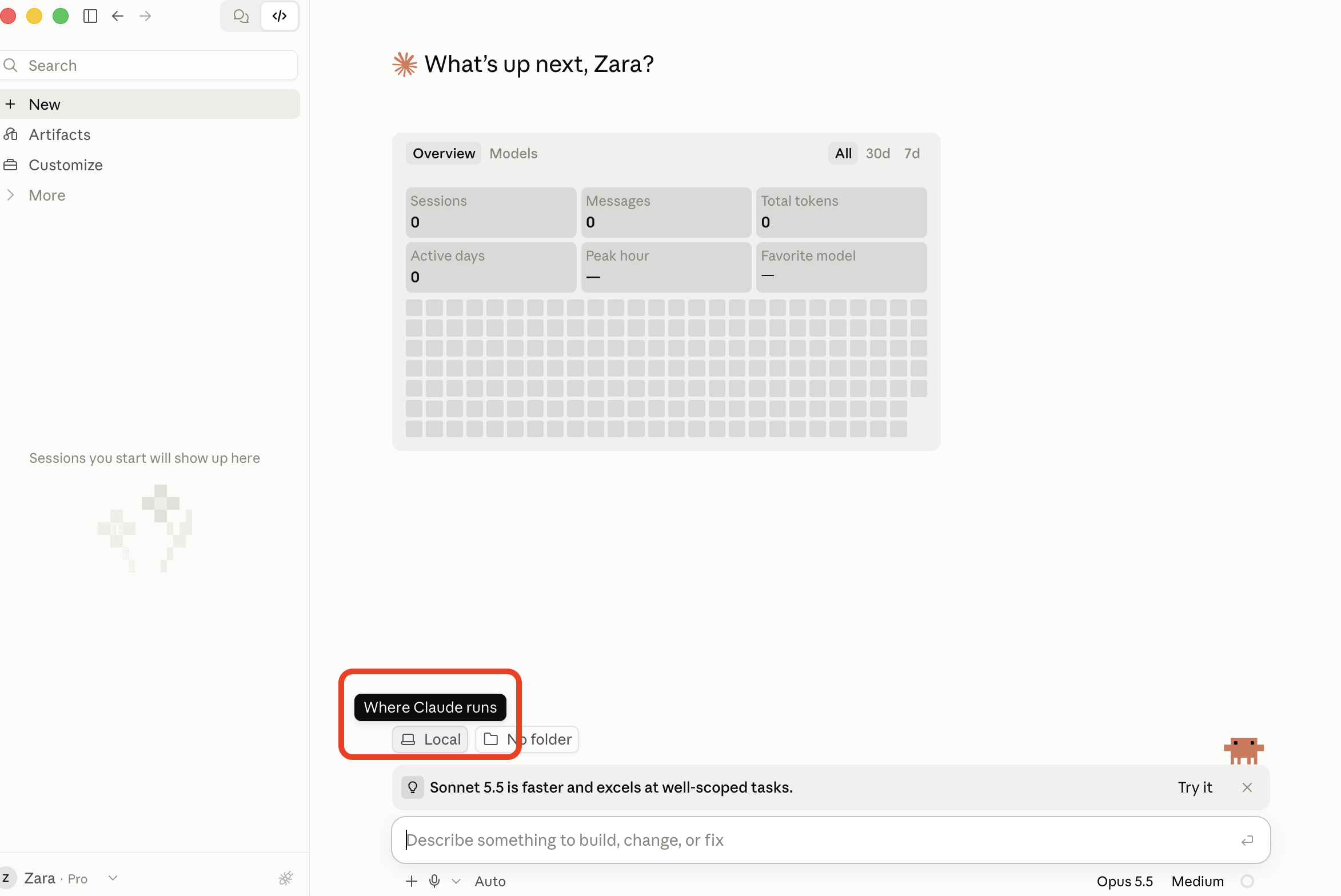 Choose Local in the Code tab, then select a folder. The Multilogin phone is remote, but the project runs locally in this walkthrough. 