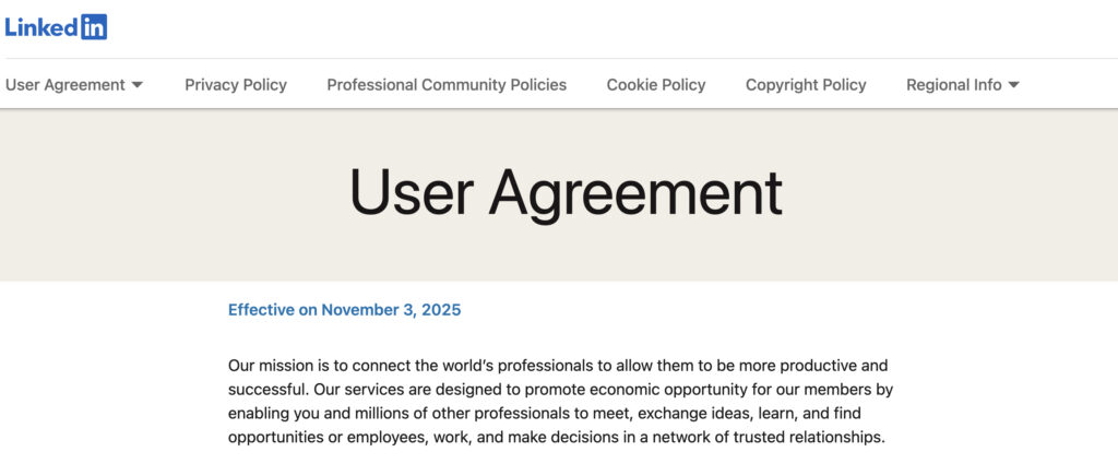 linkedin user agreement