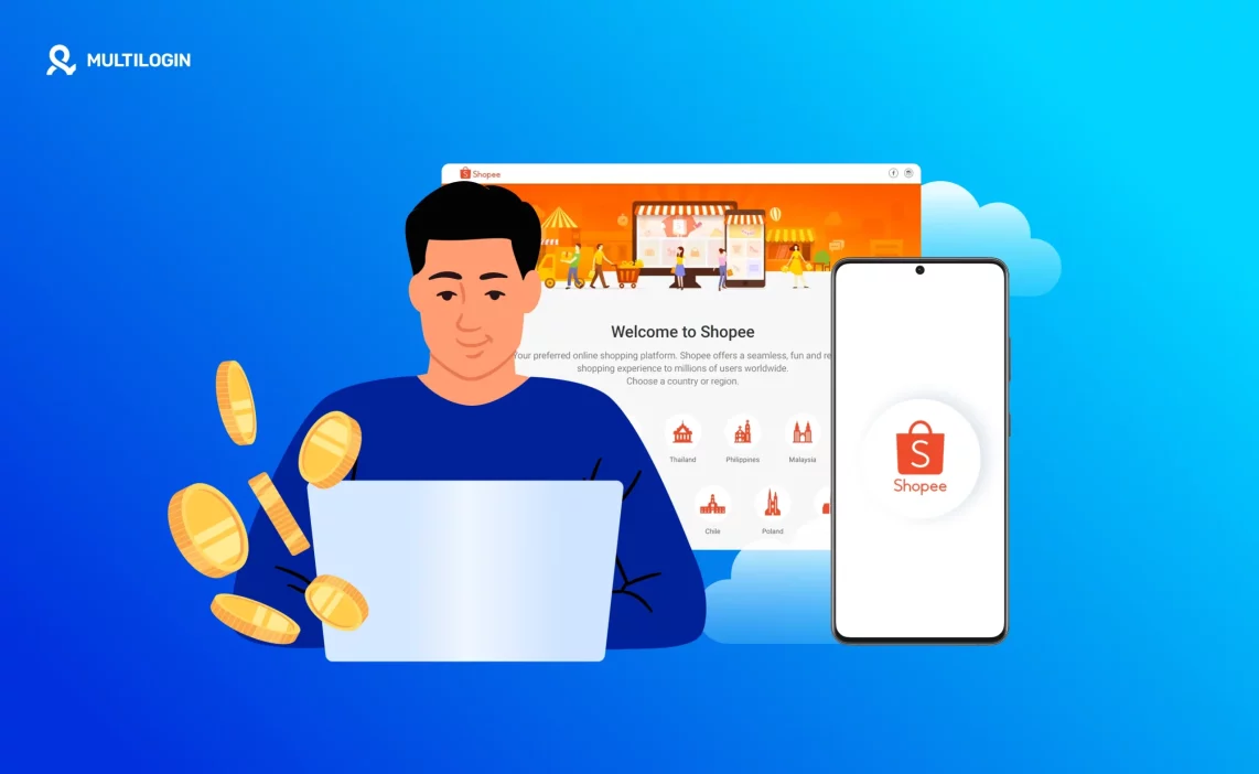 Como ganhar dinheiro na Shopee usando o celular na nuvem Multilogin