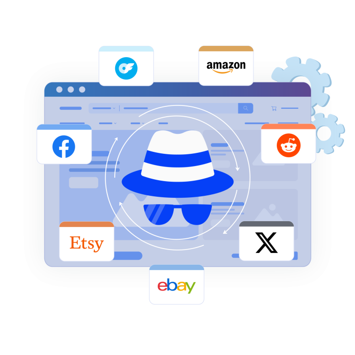 antidetect:antidetect-browser: Image illustrating a professional browser interface, bypassing website restrictions and avoiding bans.