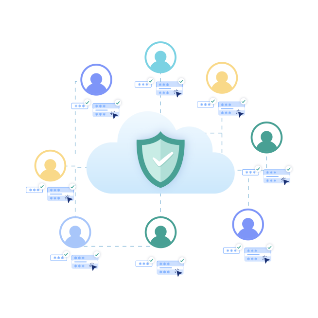 automated-form-filling-and-password-management Image illustrating automated form-filling and secure password management features, showcasing multiple accounts being efficiently managed with saved passwords and reduced manual input, emphasizing time savings and enhanced security.