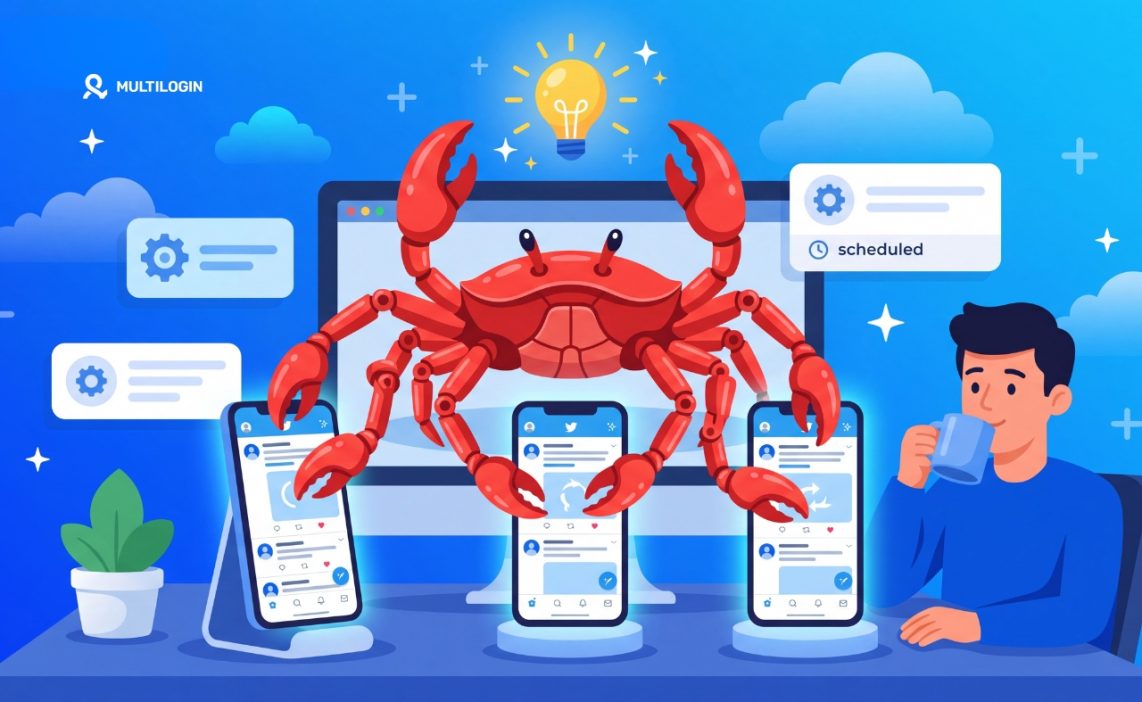Multilogin cloud phone dashboard set up for full automation with an AI agent