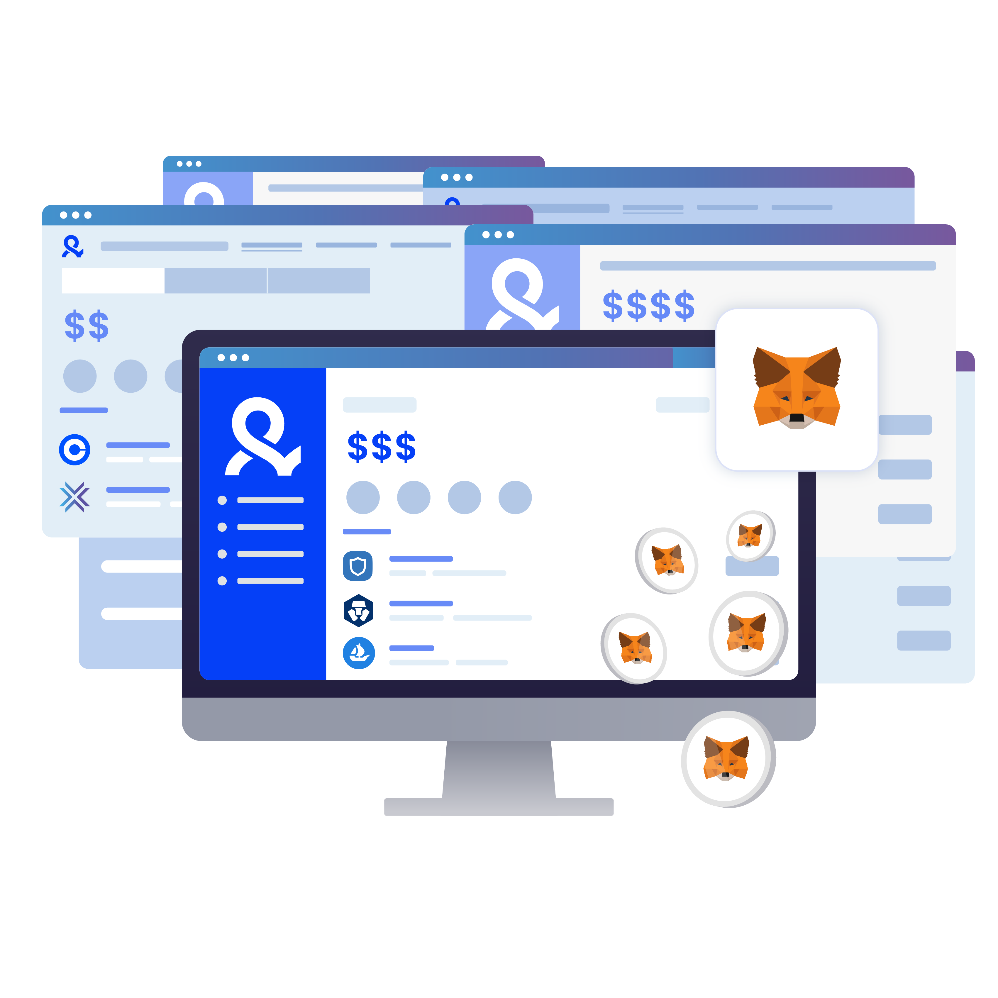 image showcasing using multiple wallets for the MetaMask airdrop, with tokens represented in the image.