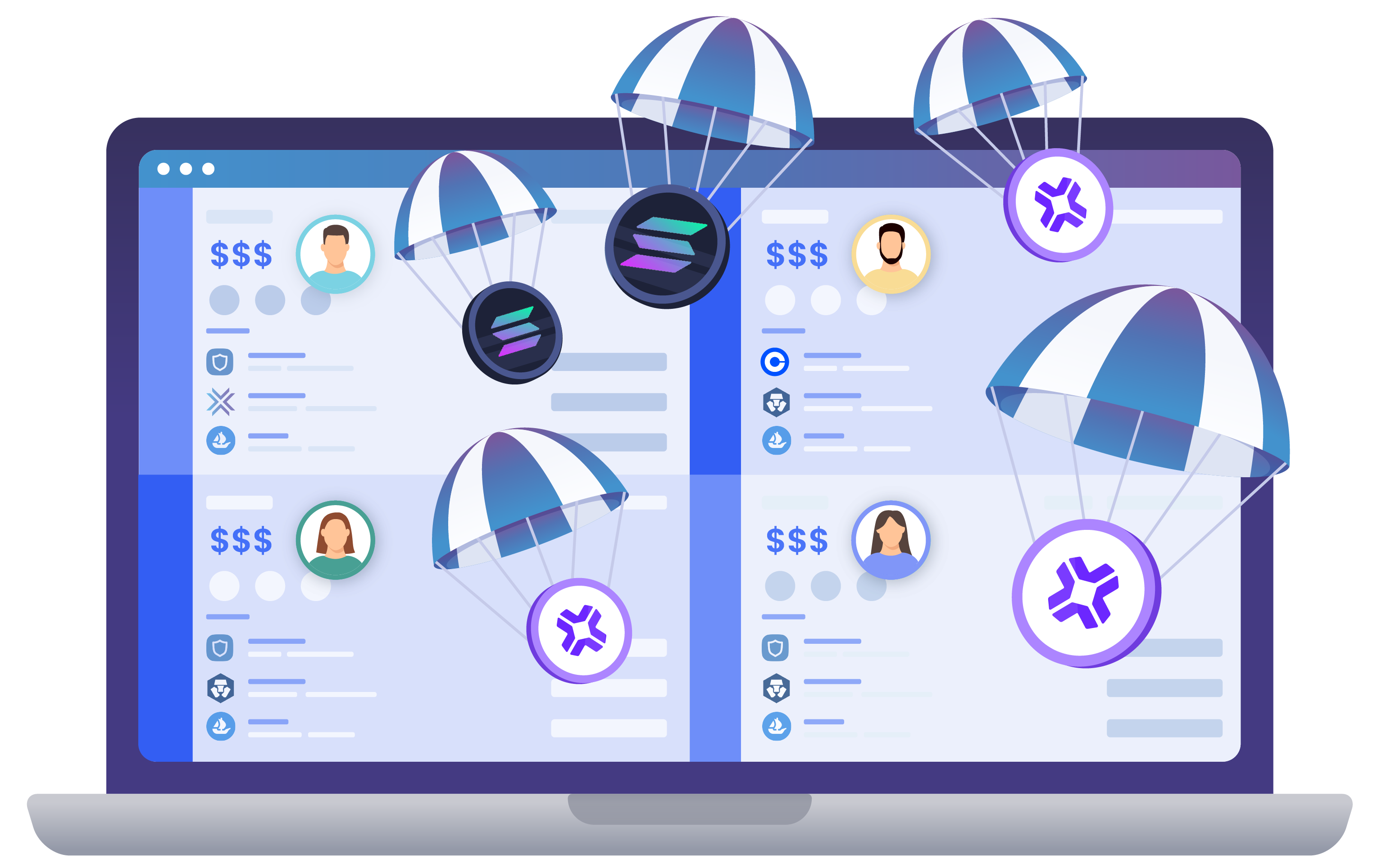 image illustrating maximizing elusiv token haul with multiple wallets, using single device and avoiding detection