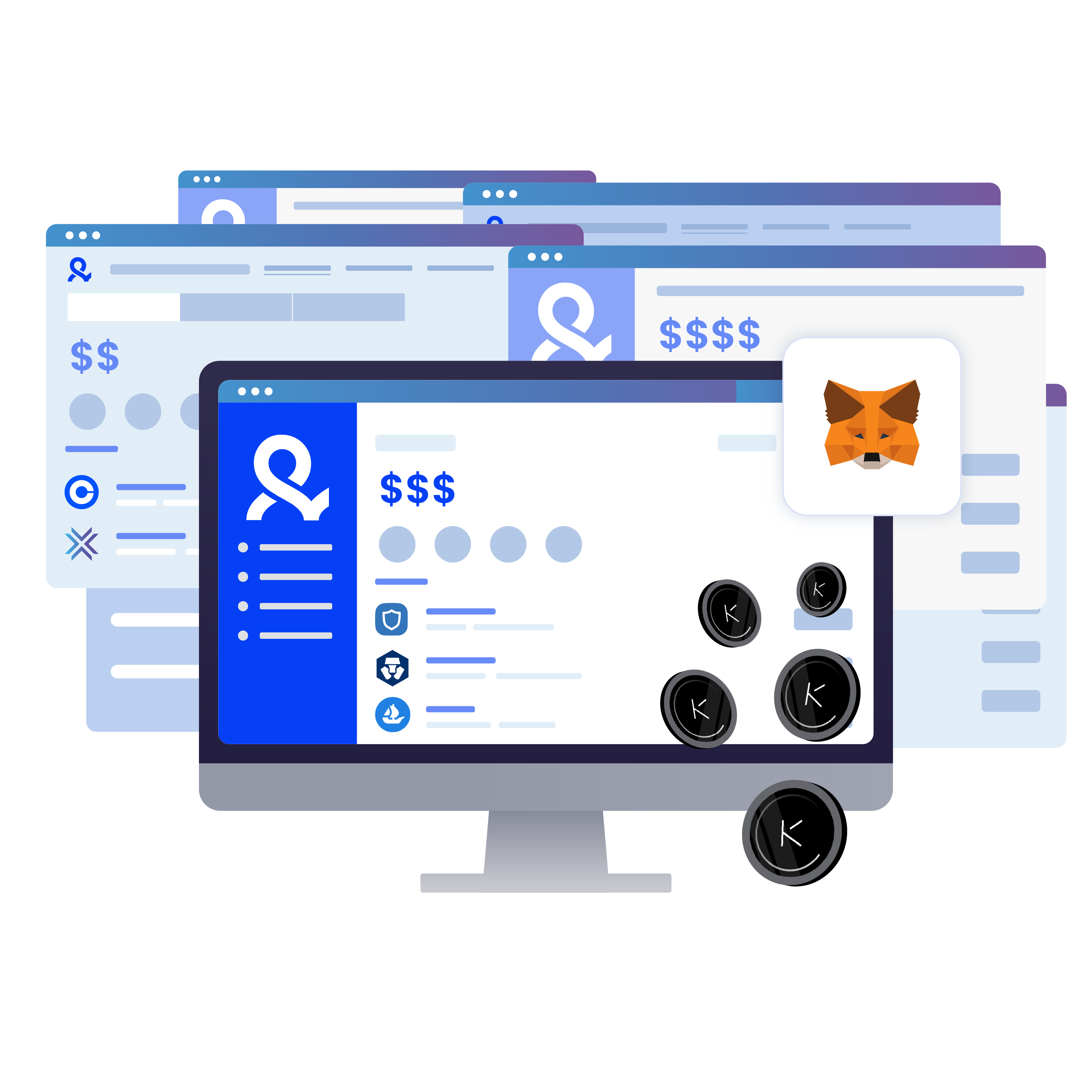 Image illustrating the process of preparing multiple wallets for the Kamino airdrop, using Multilogin to speed up the process.