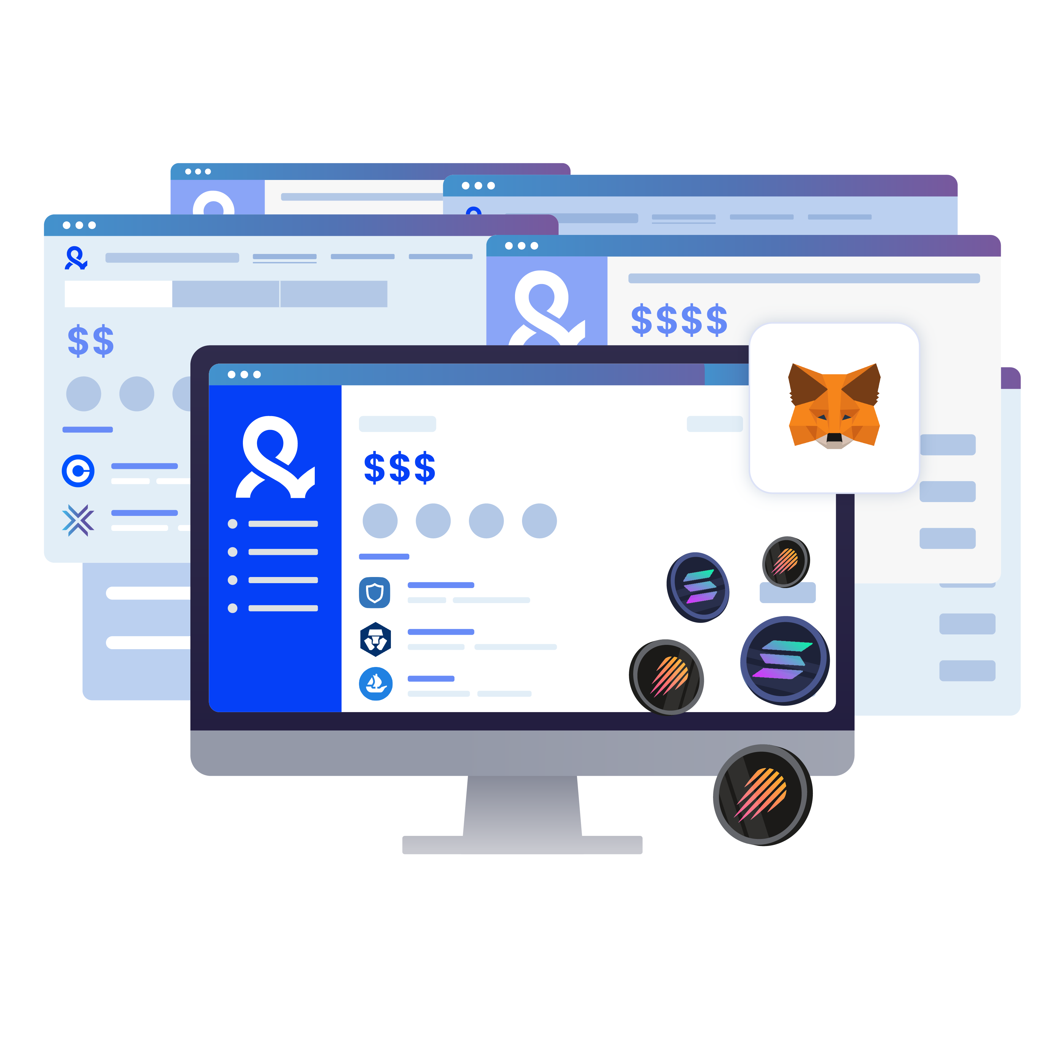 Image illustrating the process of preparing multiple wallets for the Meteora airdrop, farming multiple addresses to receive tokens, and using Multilogin to speed up the process