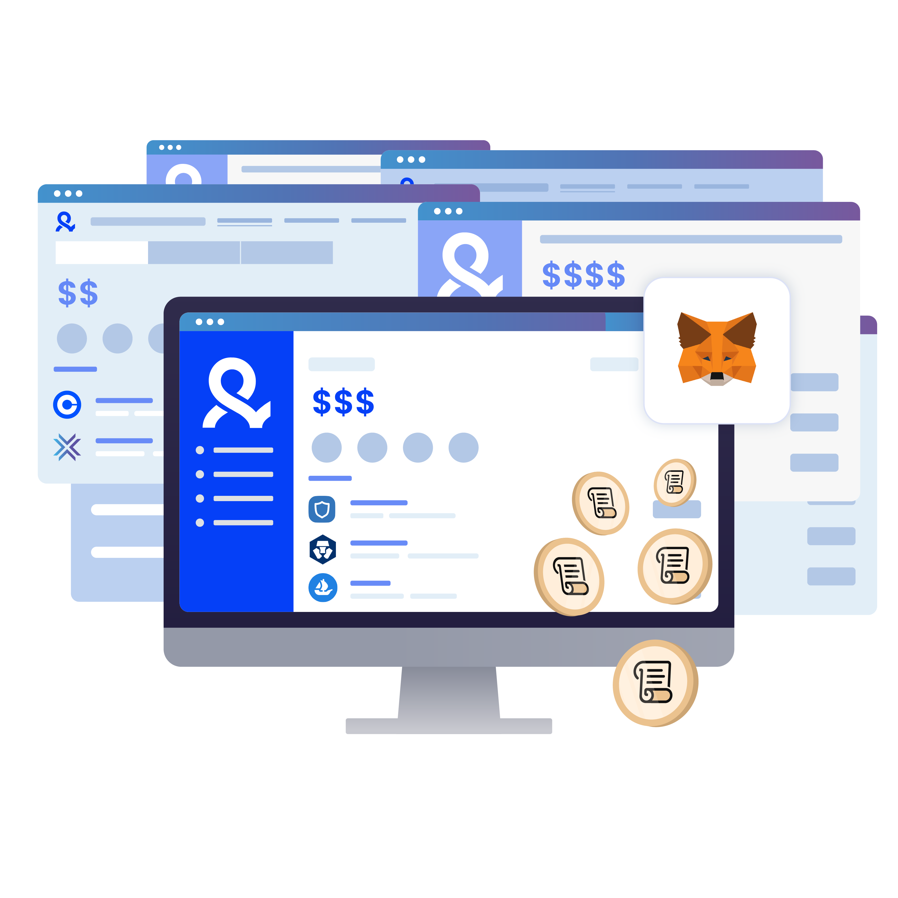 Image illustrating the process of preparing multiple wallets for the Scroll airdrop, using Multilogin to speed up the process while avoiding sybil address detection.