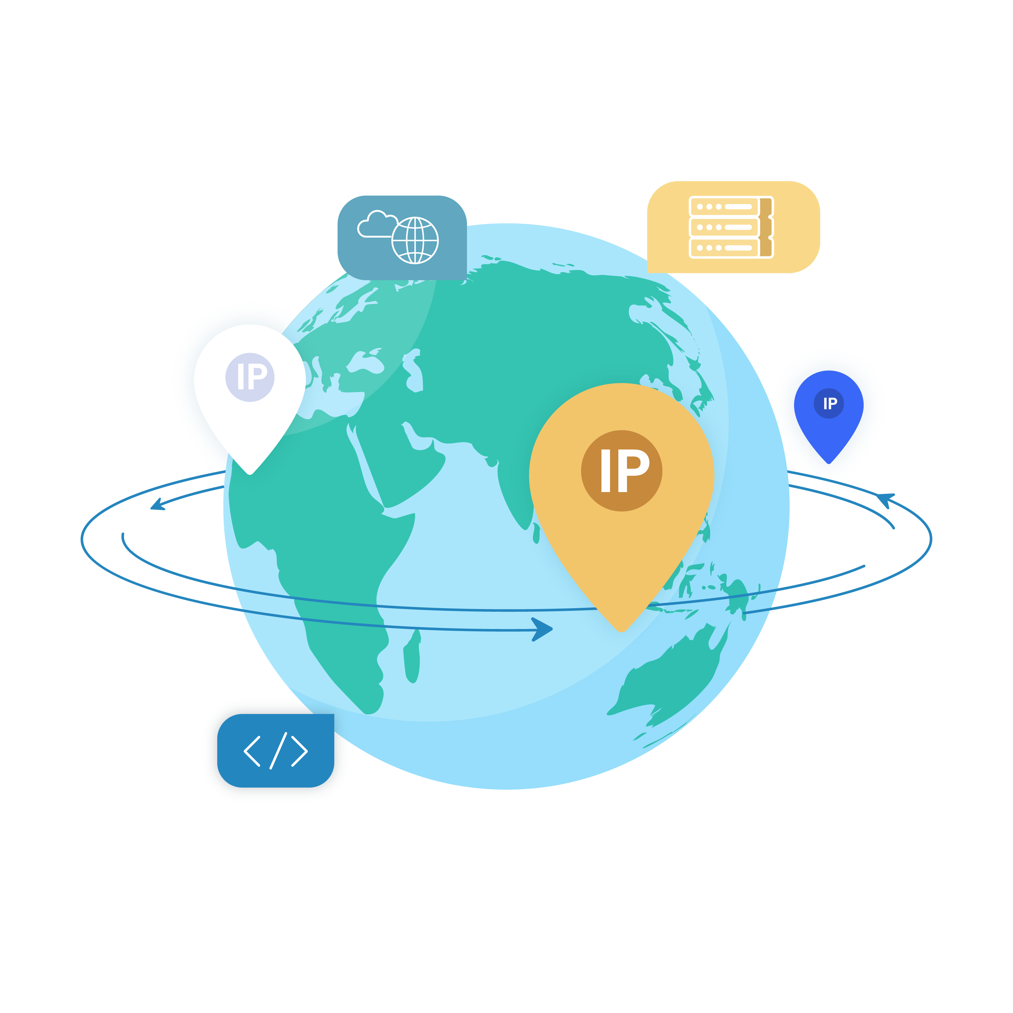 Image illustrating the process of running scraping scripts on human-mimicking browser profiles with integrated IP rotation, bypassing anti-bot algorithms and geo-restrictions.