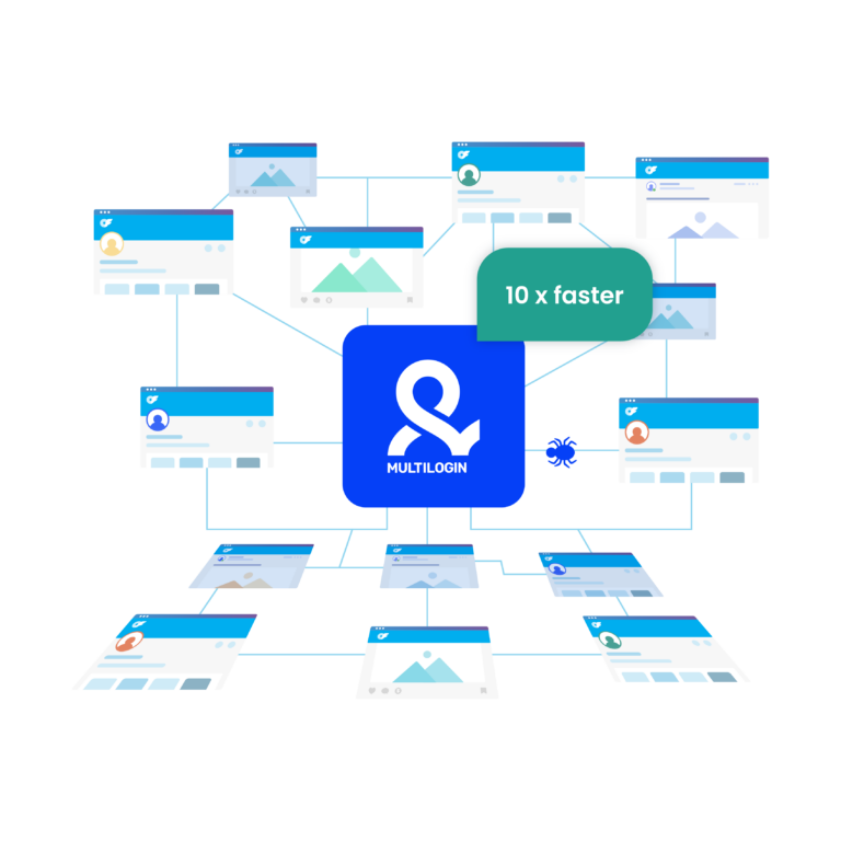 Image illustrating the speed of scraping OnlyFans data with Multilogin, highlighting how users can collect insights up to 10 times faster than building a scraper from scratch.