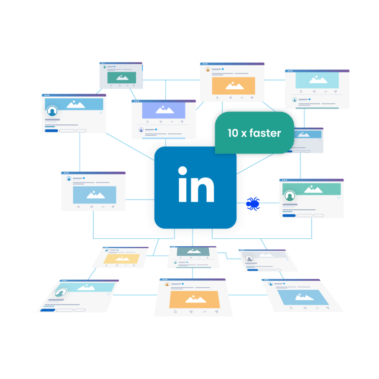 Image illustrating the process of speeding up LinkedIn scraping with automated tasks