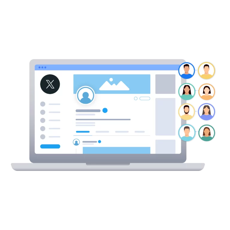 Image showing how Multilogin helps you run multiple accounts while avoiding the suspension of Twitter accounts, using secure proxies for each profile.