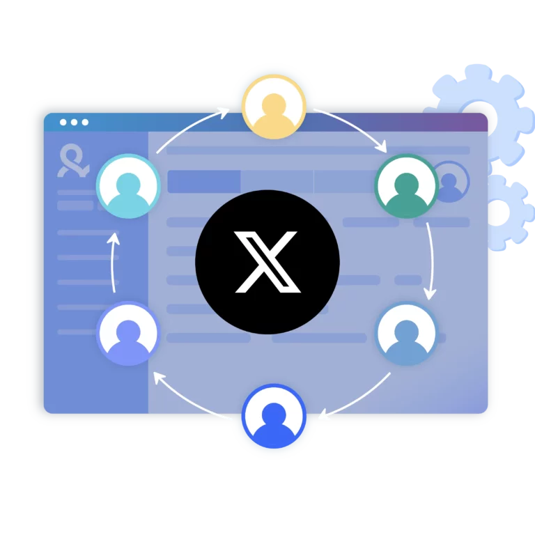 Image showcasing the ability to share multiple Twitter accounts with your team using Multilogin.
