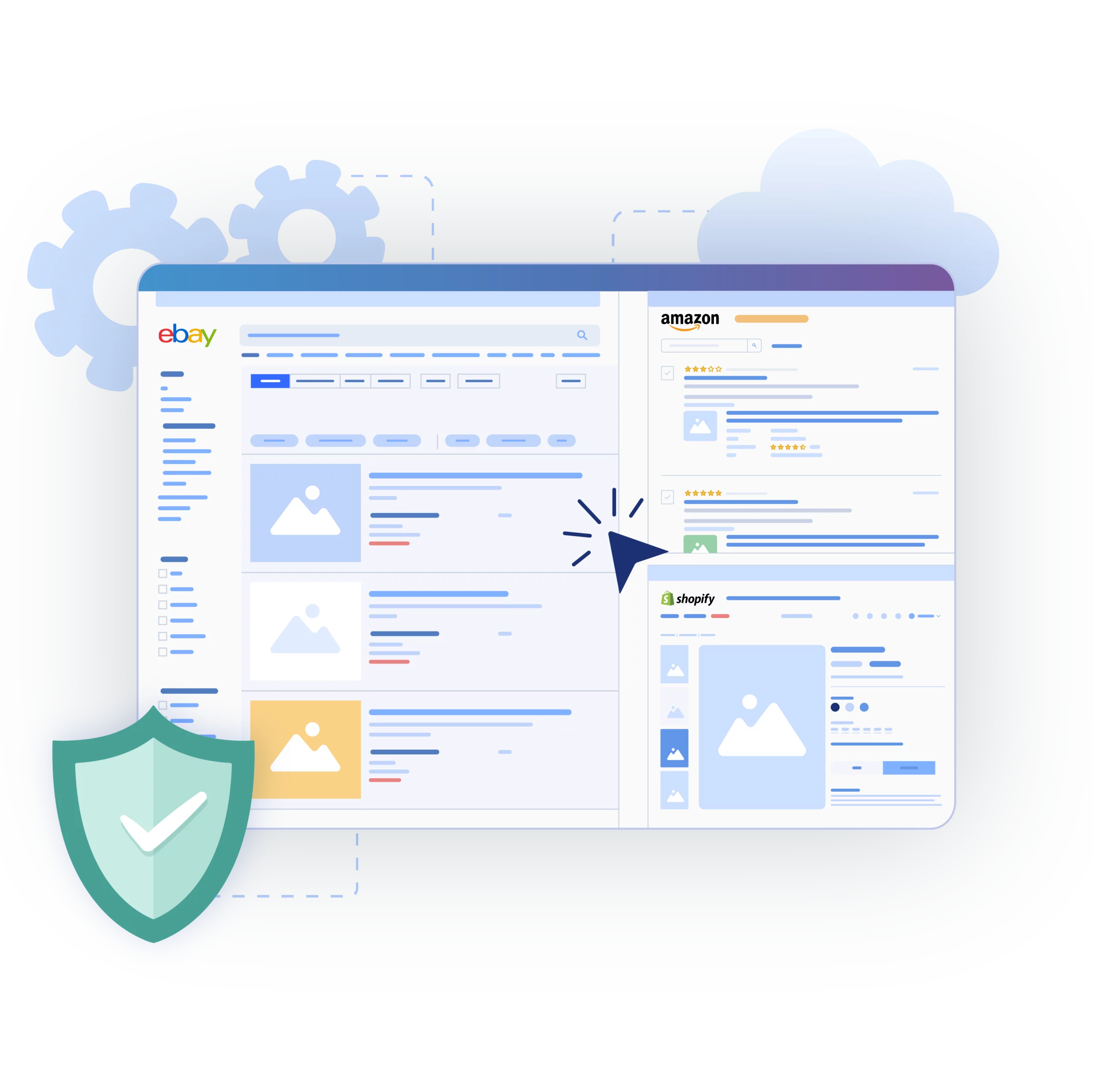 Image showing the creation and management of multiple dropshipping accounts on one device using Multilogin.