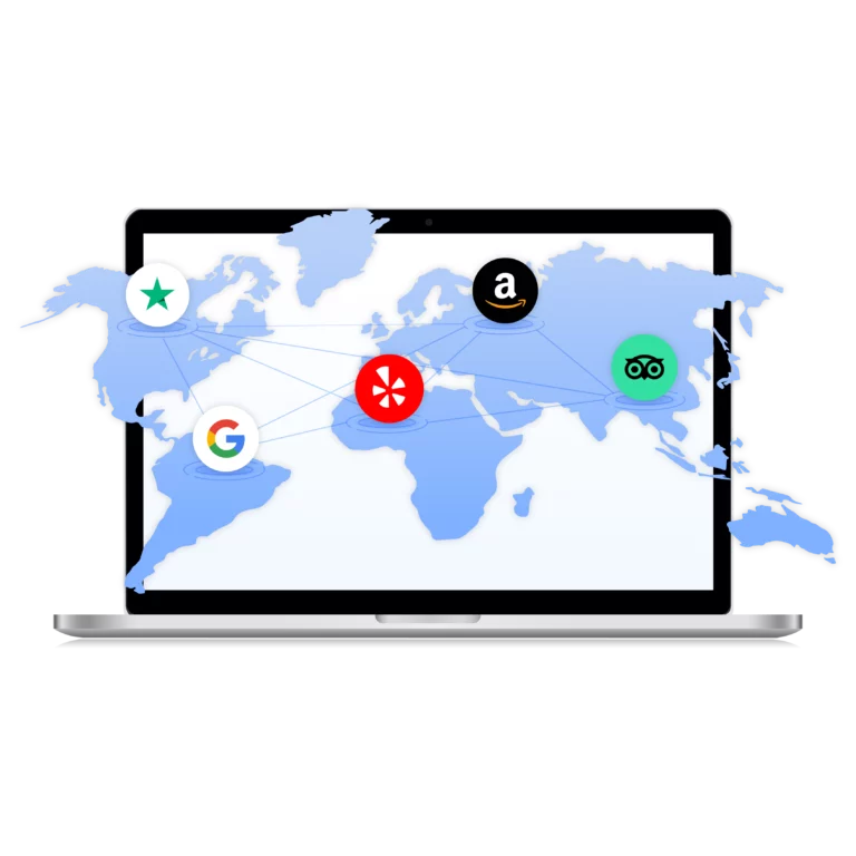 Image illustrating how Multilogin’s built-in residential proxies allow access to websites in different countries.