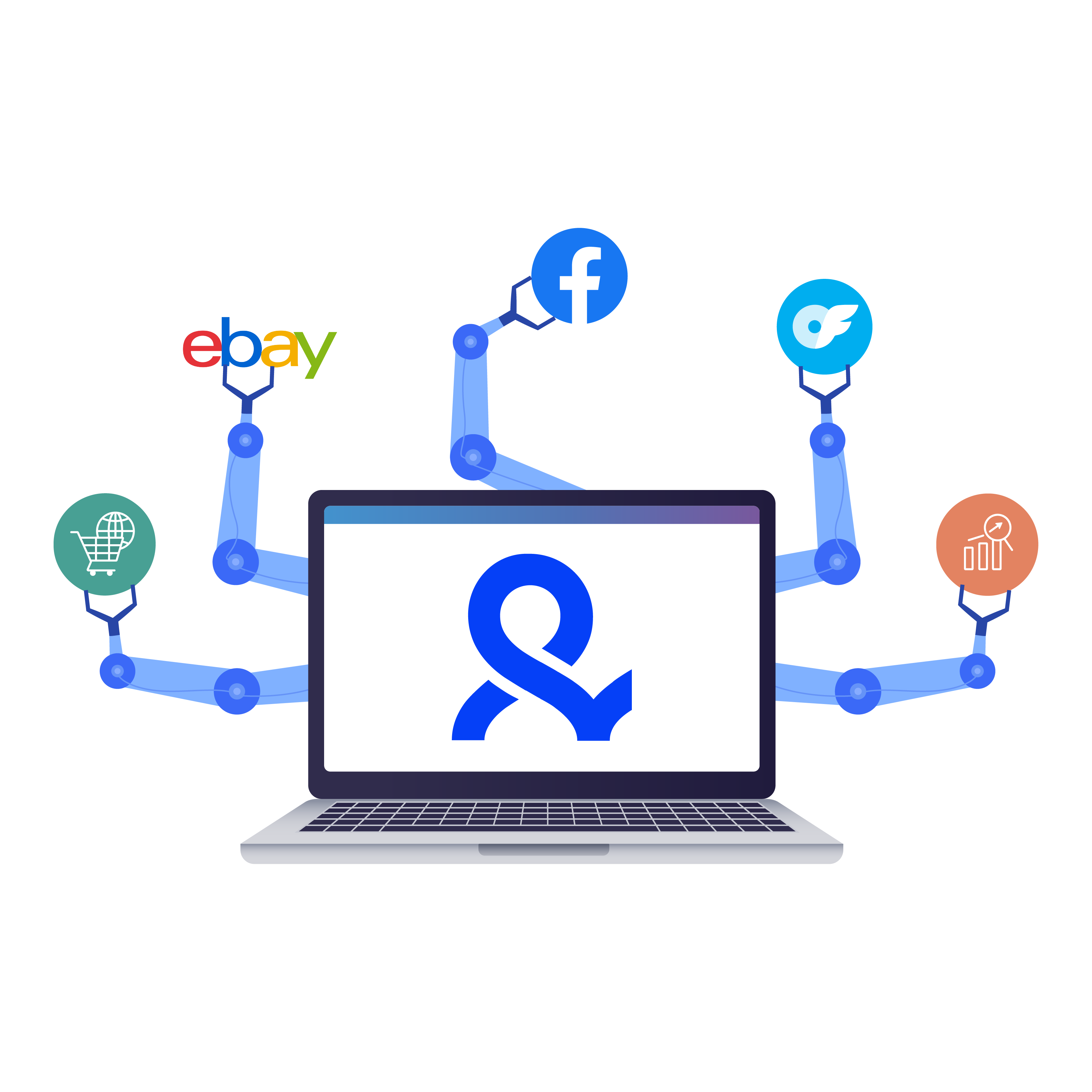 Image illustrating Multilogin's antidetect browser automation for managing thousands of accounts.