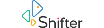 Shifter logo featuring geometric icon design on a transparent background.
